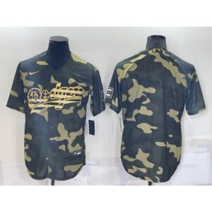 686339ba2fbc7_1 Men's Los Angeles Dodgers Blank Olive Cool Base Stitched Baseball Jersey