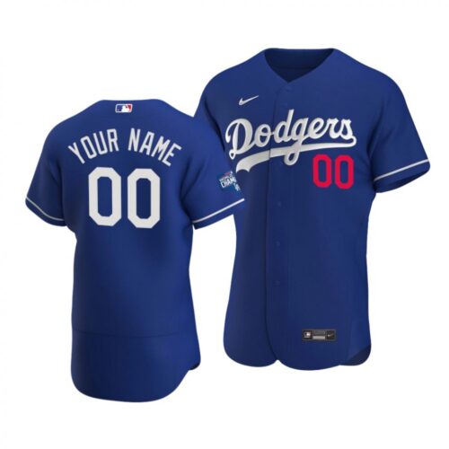 686339d4498ef_1 Men's Los Angeles Dodgers ACTIVE Player Royal 2020 World Series Champions Home Patch Flex Base Stitched Jersey