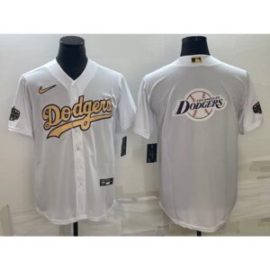 686339e9ed35b_1 Men's Los Angeles Dodgers White Team Big Logo Cool Base Stitched Baseball Jersey