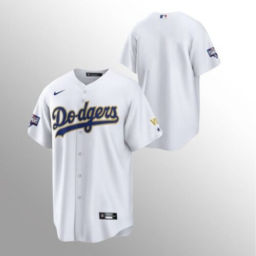 686339f6d55c0_1 Men's Los Angeles Dodgers Blank White Gold Championship Cool Base Stitched Jersey