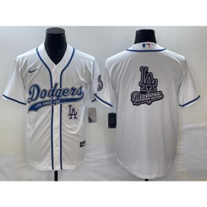 686339f9429df_1 Men's Los Angeles Dodgers White Team Big Logo With Patch Cool Base Stitched Baseball Jersey