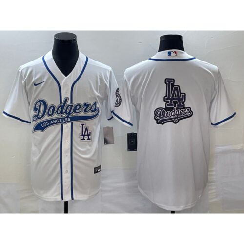 686339f9429df_1 Men's Los Angeles Dodgers White Team Big Logo With Patch Cool Base Stitched Baseball Jersey
