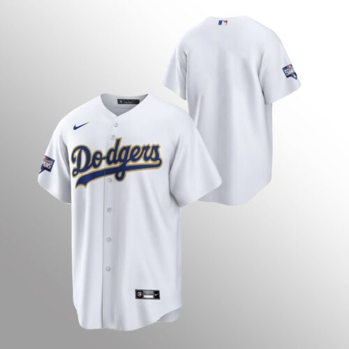 686339fbc4aa6_1 Men's Los Angeles Dodgers Blank White Champions Patch Gold Program Cool Base Stitched Jersey