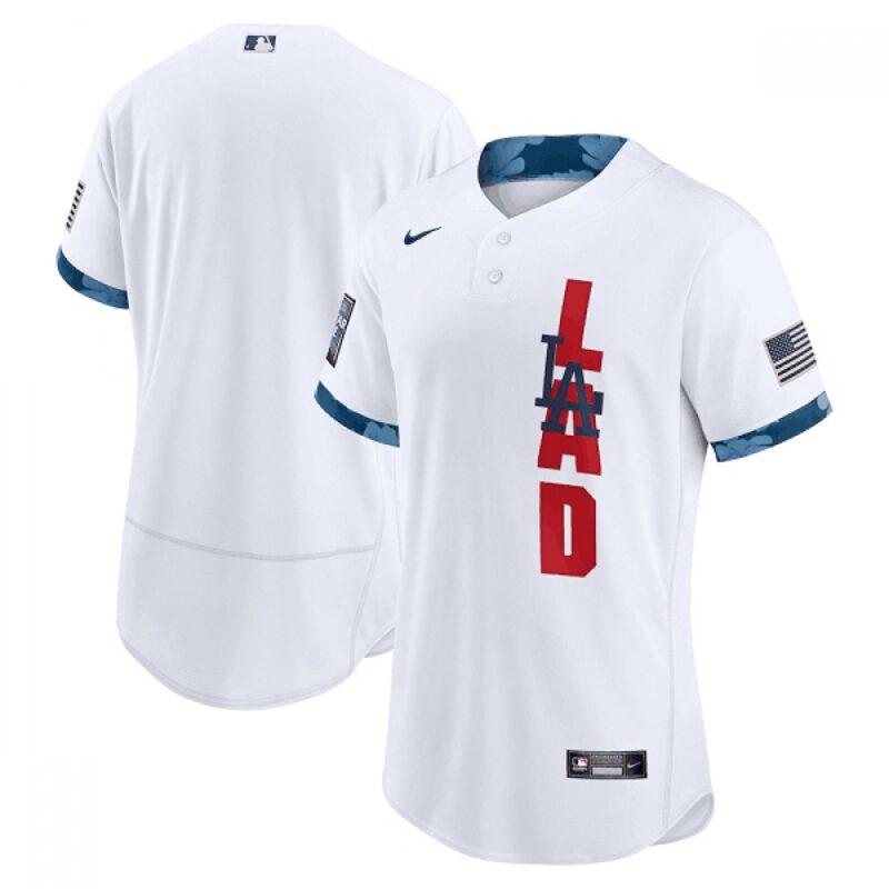 68633a05d9eae_1 Men's Los Angeles Dodgers Blank 2021 White All-Star Flex Base Stitched MLB Jersey