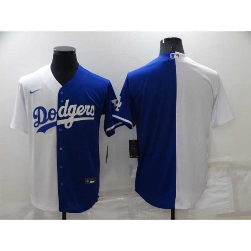 68633a0d95524_1 Men's Los Angeles Dodgers Blank White/Blue Split Cool Base Stitched Baseball Jersey
