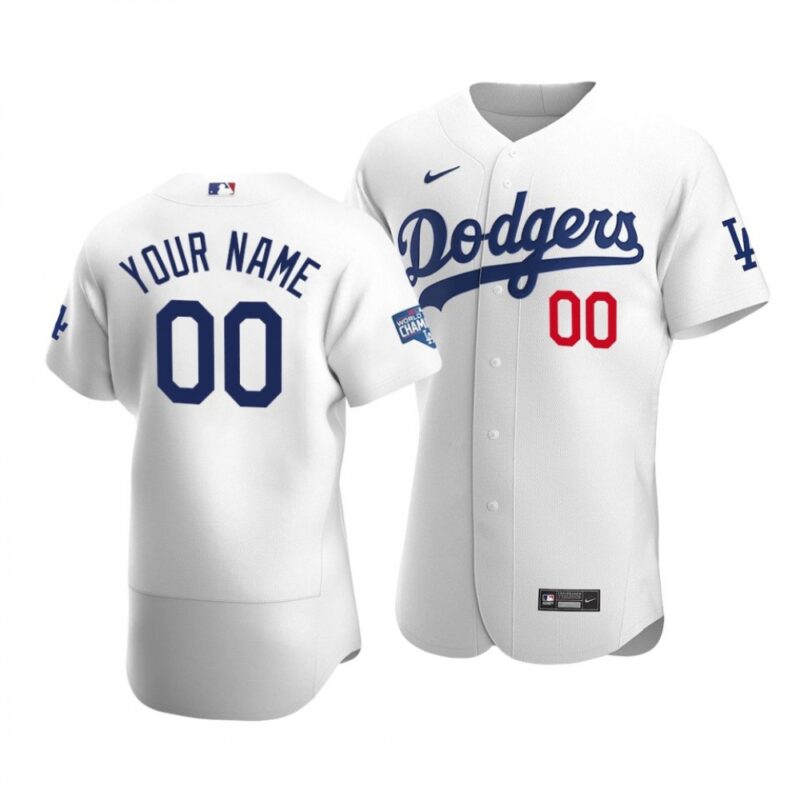 68633a1037e55_1 Men's Los Angeles Dodgers ACTIVE Player White 2020 World Series Champions Home Patch Flex Base Stitched Jersey