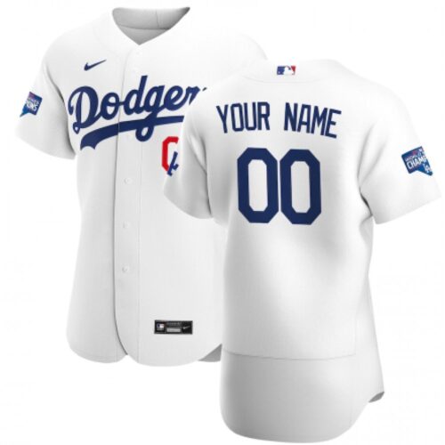 68633a1549dd9_1 Men's Los Angeles Dodgers ACTIVE Player White 2020 World Series Champions Home Patch Flex Base Stitched Jersey