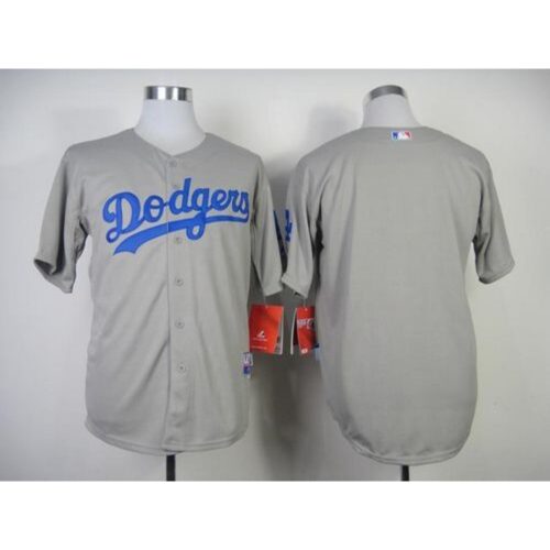 68633a36cb11f_1 Dodgers Blank Grey w/50th Anniversary Dodger Stadium Patch Stitched MLB Jersey