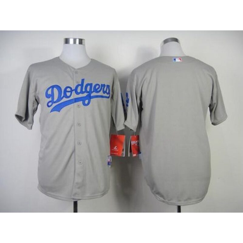 68633a36cb11f_1 Dodgers Blank Grey w/50th Anniversary Dodger Stadium Patch Stitched MLB Jersey