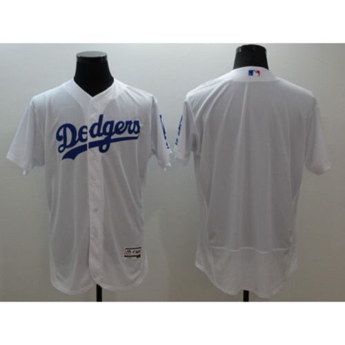 68633a457e360_1 Dodgers Blank White Flexbase Authentic Collection Stitched MLB Jersey