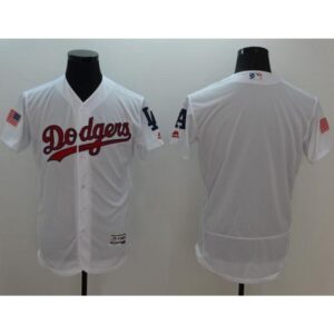 68633a47e4532_1 Dodgers Blank White Fashion Stars & Stripes Flexbase Authentic Stitched MLB Jersey