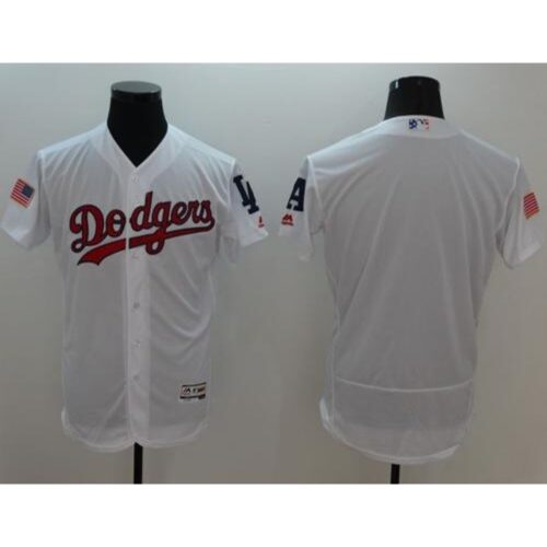 68633a47e4532_1 Dodgers Blank White Fashion Stars & Stripes Flexbase Authentic Stitched MLB Jersey