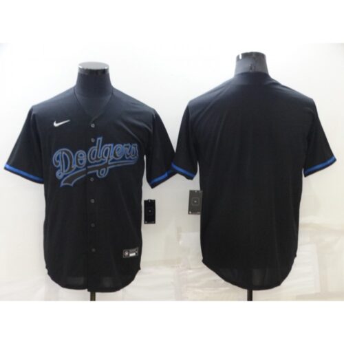 68633a4d019da_1 Men's Los Angeles Dodgers Blank Black Cool Base Stitched Baseball Jersey