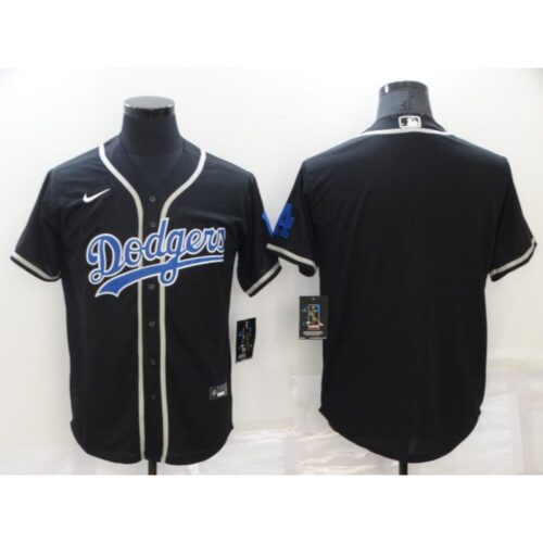 68633a4f72f24_1 Men's Los Angeles Dodgers Blank Black Cool Base Stitched Baseball Jersey