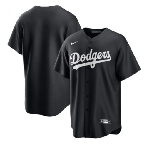 68633a610e287_1 Men's Los Angeles Dodgers Blank Black Cool Base Stitched Baseball Jersey