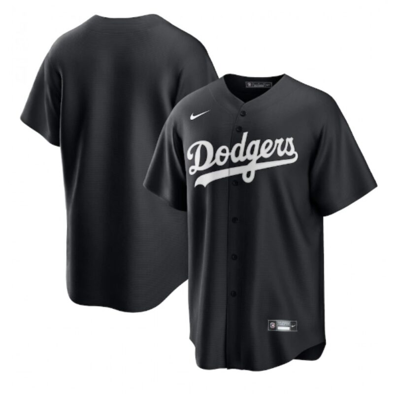 68633a610e287_1 Men's Los Angeles Dodgers Blank Black Cool Base Stitched Baseball Jersey