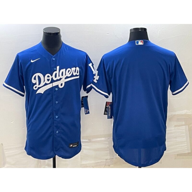 68633a7257efb_1 Men's Los Angeles Dodgers Blank Blue Flex Base Stitched Baseball Jersey