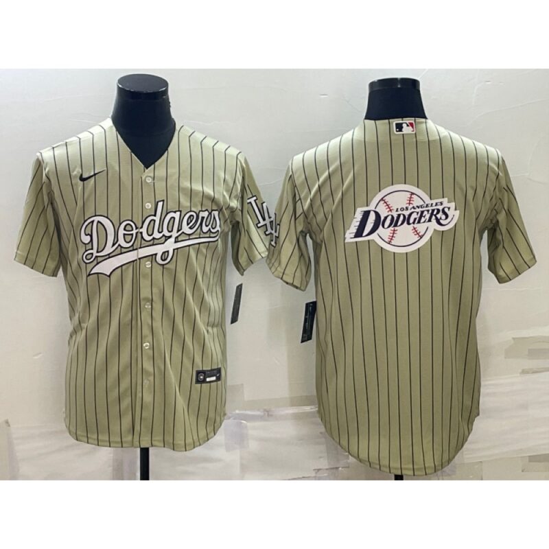 68633a83d80a0_1 Men's Los Angeles Dodgers Cream Team Big Logo Cool Base Stitched Baseball Jersey
