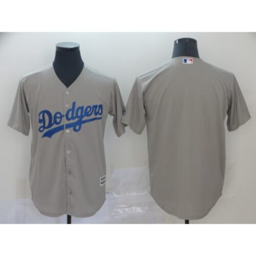 68633a89044e2_1 Men's Los Angeles Dodgers Gray Blank Cool Base Stitched MLB Jersey