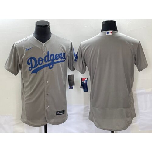 68633a909db77_1 Men's Los Angeles Dodgers Blank Grey Flex Base Stitched Baseball Jersey