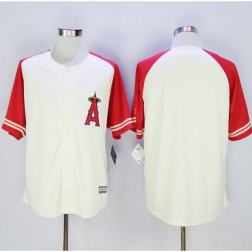 68633aac15f0d_1 Angels of Anaheim Blank Cream/Red Exclusive New Cool Base Stitched MLB Jersey
