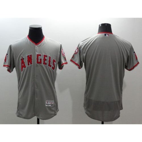 68633ab64c50c_1 Angels of Anaheim Blank Grey Flexbase Authentic Collection Stitched MLB Jersey