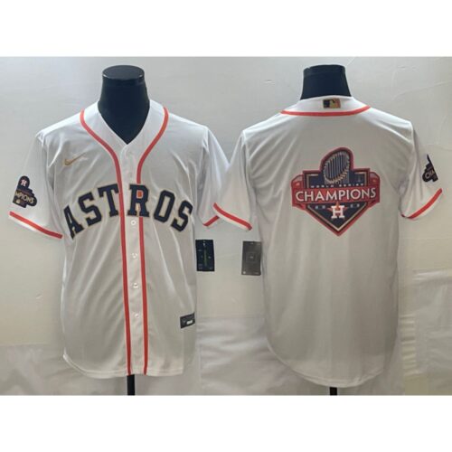68633aef9e88a_1 Men's Houston Astros White 2023 Gold Collection With World Serise Champions Patch Team Big Logo Cool Base Stitched Baseball Jersey
