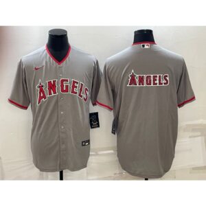 68633b3e2ca0b_1 Men's Los Angeles Angels Gray Team Big Logo Cool Base Stitched Jersey