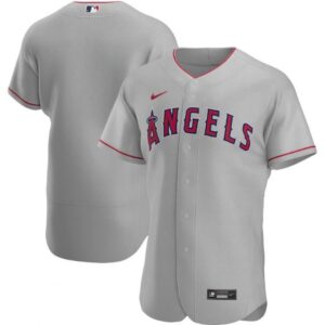 68633b437d709_1 Men's Los Angeles Angels Grey Flex Base Stitched Jersey