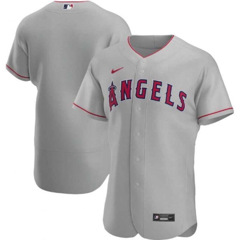 68633b437d709_1 Men's Los Angeles Angels Grey Flex Base Stitched Jersey