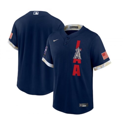 68633b4ae9408_1 Men's Los Angeles Angels Blank 2021 Navy All-Star Cool Base Stitched MLB Jersey