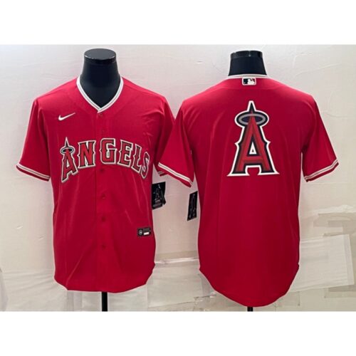 68633b5c8d301_1 Men's Los Angeles Angels Red Team Big Logo Cool Base Stitched Jersey