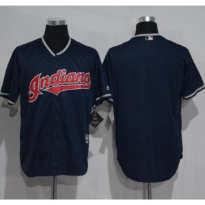 68633b8068edb_1 indians Blank Navy Blue New Cool Base Stitched MLB Jersey