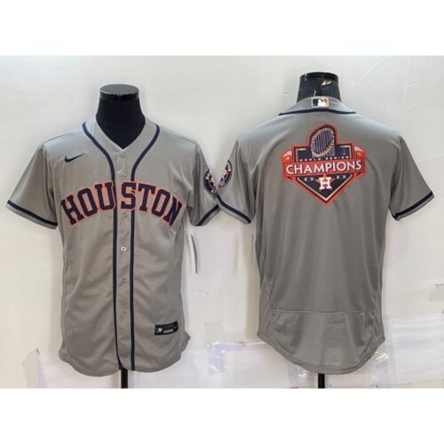 68633bab4b5b2_1 Men's Houston Astros Gray 2022 World Series Champions Team Big Logo Flex Base Stitched Jersey