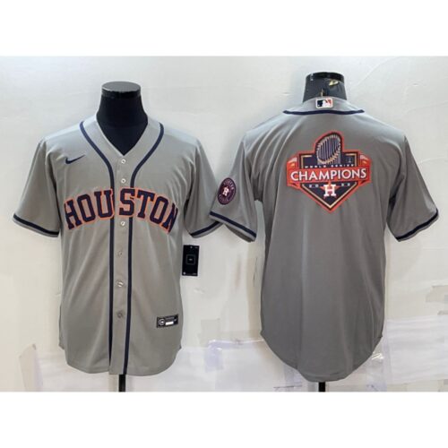 68633bc018c4e_1 Men's Houston Astros Grey 2022 World Series Champions Team Big Logo With Patch Cool Base Stitched Jersey