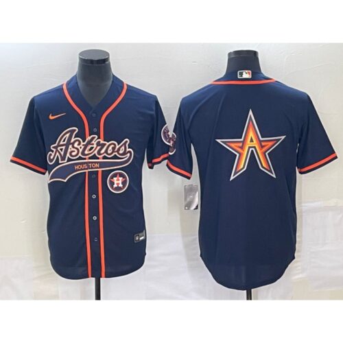 68633bc560aaf_1 Men's Houston Astros Navy Team Big Logo With Patch Cool Base Stitched Baseball Jersey