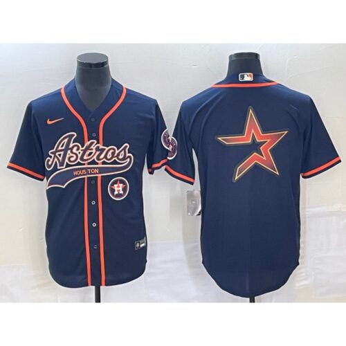 68633bca7abce_1 Men's Houston Astros Navy Team Big Logo With Patch Cool Base Stitched Baseball Jersey