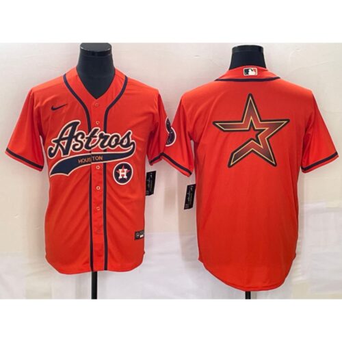 68633bf270f0f_1 Men's Houston Astros Orange Team Big Logo With Patch Cool Base Stitched Baseball Jersey