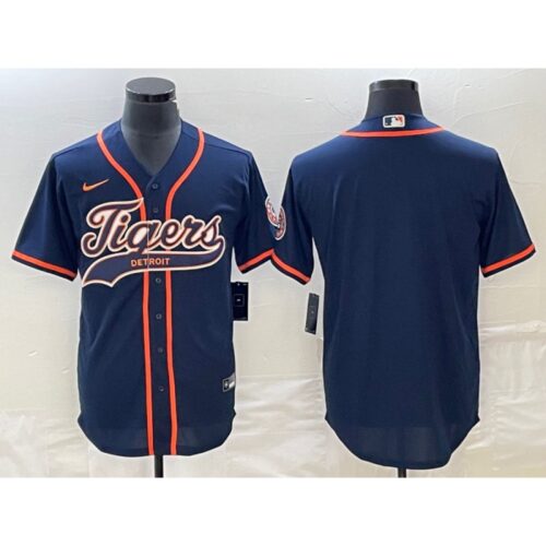 68633c2608ddf_1 Men's Detroit Tigers Blank Navy Cool Base Stitched Baseball Jersey
