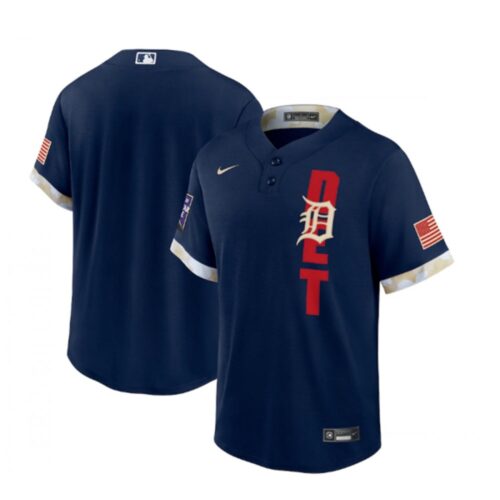 68633c32ca35b_1 Men's Detroit Tigers Blank 2021 Navy All-Star Cool Base Stitched MLB Jersey