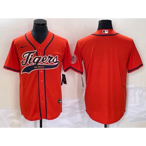 68633c38586f4_1 Men's Detroit Tigers Blank Orange Cool Base Stitched Baseball Jersey