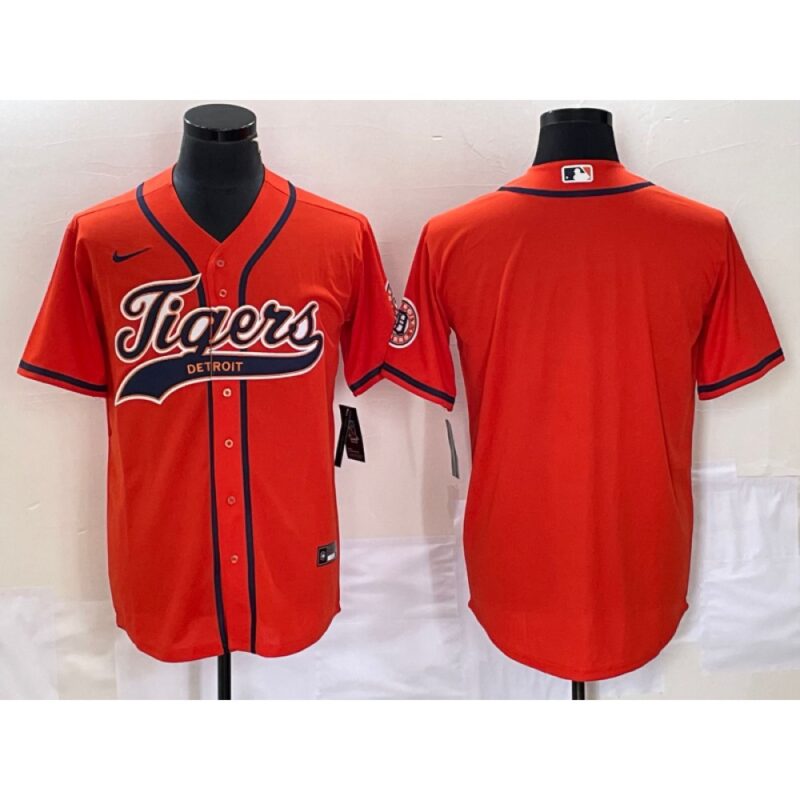 68633c38586f4_1 Men's Detroit Tigers Blank Orange Cool Base Stitched Baseball Jersey