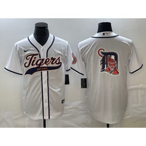 68633c4253668_1 Men's Detroit Tigers White Team Big Logo Cool Base Stitched Jersey
