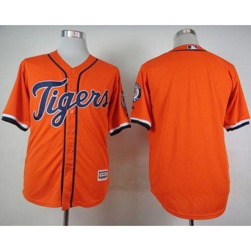 68633c5e89447_1 Tigers Blank Orange Cool Base Stitched MLB Jersey