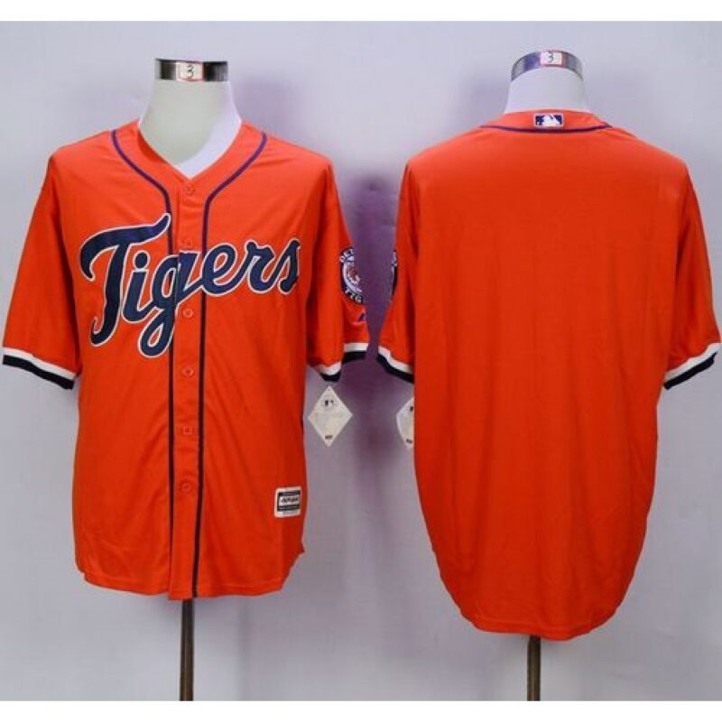 68633c610b1d1_1 Tigers Blank Orange New Cool Base Stitched MLB Jersey