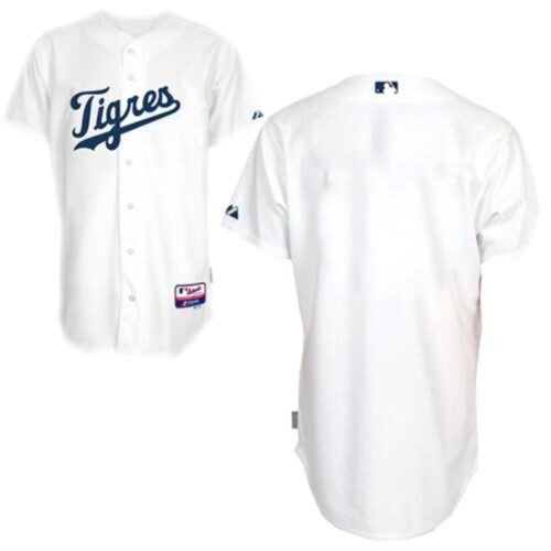 68633c65eb510_1 Tigers Blank White Home "Los Tigres" Stitched MLB Jersey