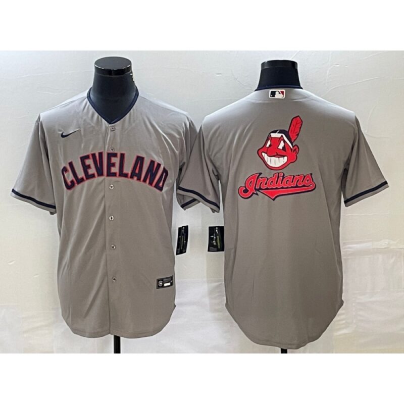 68633d576bae4_1 Men's Cleveland Guardians Grey Team Big Logo Cool Base Stitched Jersey