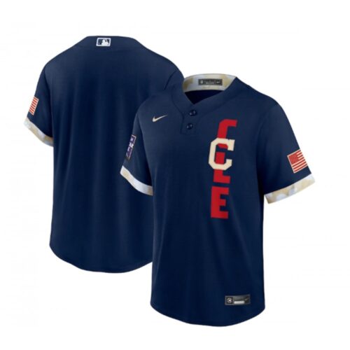 68633d6c0b5ae_1 Men's Cleveland indians Blank 2021 Navy All-Star Cool Base Stitched MLB Jersey