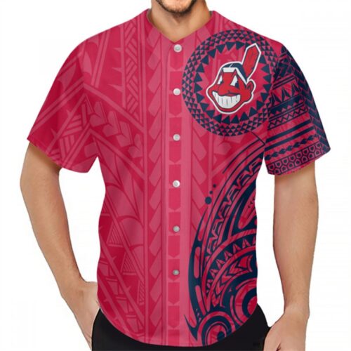 68633d7ae5a02_1 Men's Cleveland indians Red Baseball Jersey