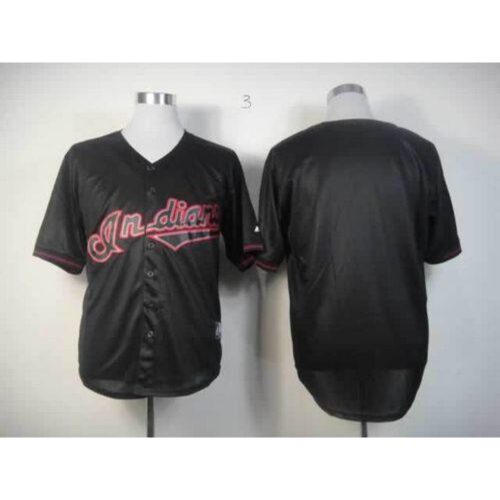 68633d9b74e07_1 indians Blank Black Fashion Stitched MLB Jersey